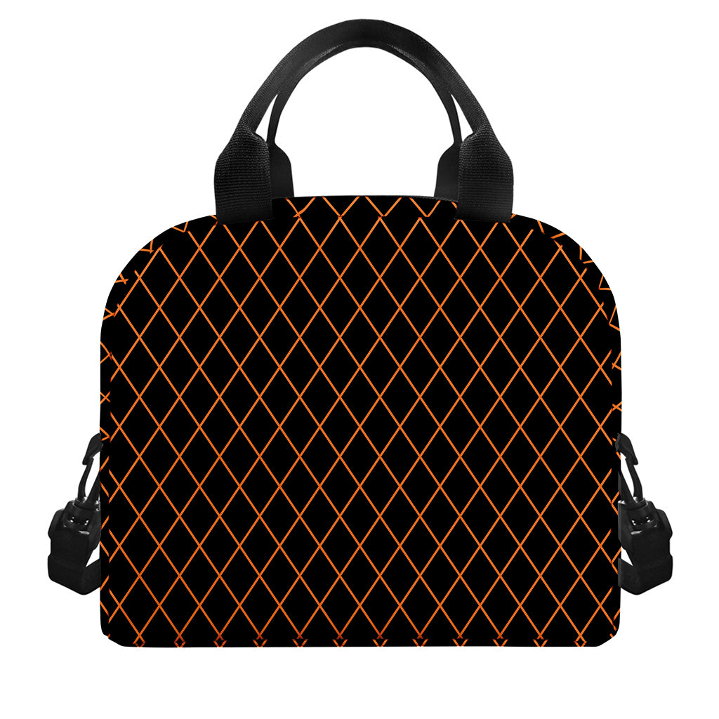 Black And Orange Harlequin Print Insulated Lunch Bag