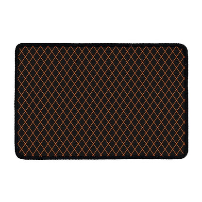 Black And Orange Harlequin Print Kitchen Mat