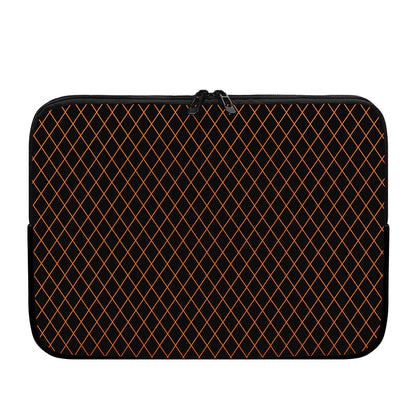 Black And Orange Harlequin Print Laptop Sleeve