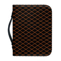 Black And Orange Harlequin Print Leather Bible Cover