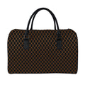 Black And Orange Harlequin Print Leather Duffel Bag