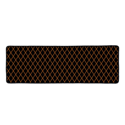 Black And Orange Harlequin Print Long Kitchen Mat
