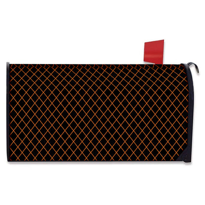 Black And Orange Harlequin Print Mailbox Cover