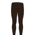 Black And Orange Harlequin Print Men's Leggings