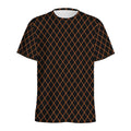 Black And Orange Harlequin Print Men's Athletic T-Shirt