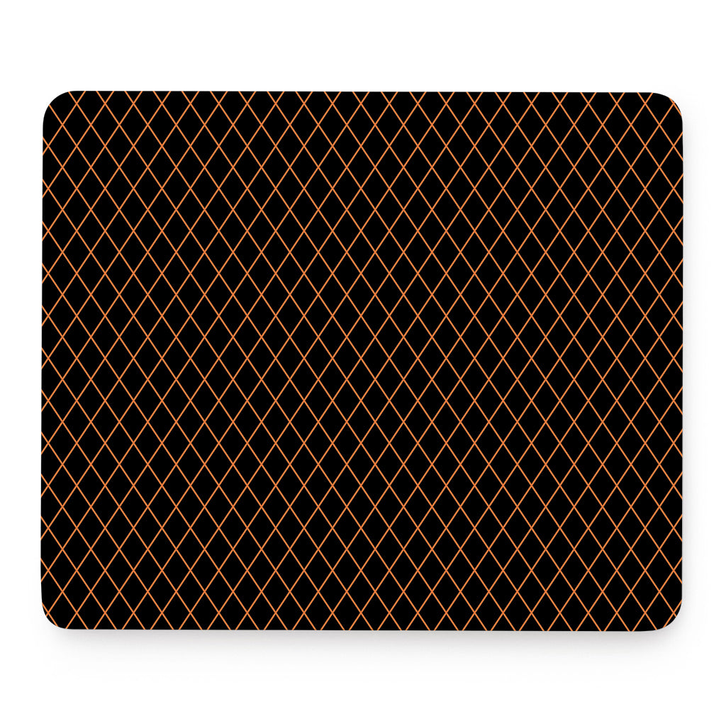Black And Orange Harlequin Print Mouse Pad