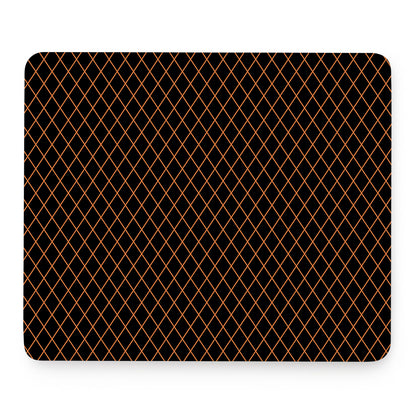 Black And Orange Harlequin Print Mouse Pad
