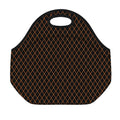 Black And Orange Harlequin Print Neoprene Lunch Bag