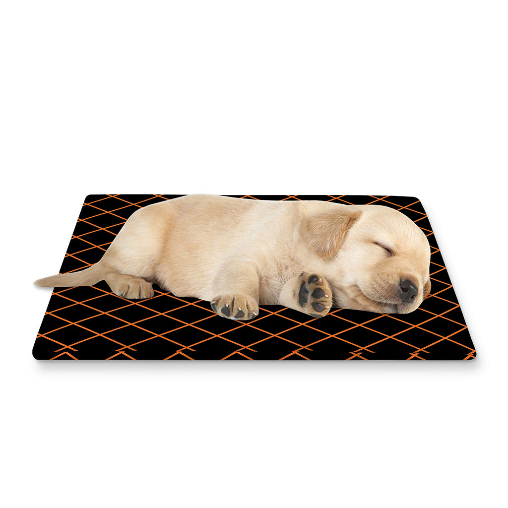 Black And Orange Harlequin Print Pet Cooling Mat Cover