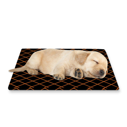 Black And Orange Harlequin Print Pet Cooling Mat Cover