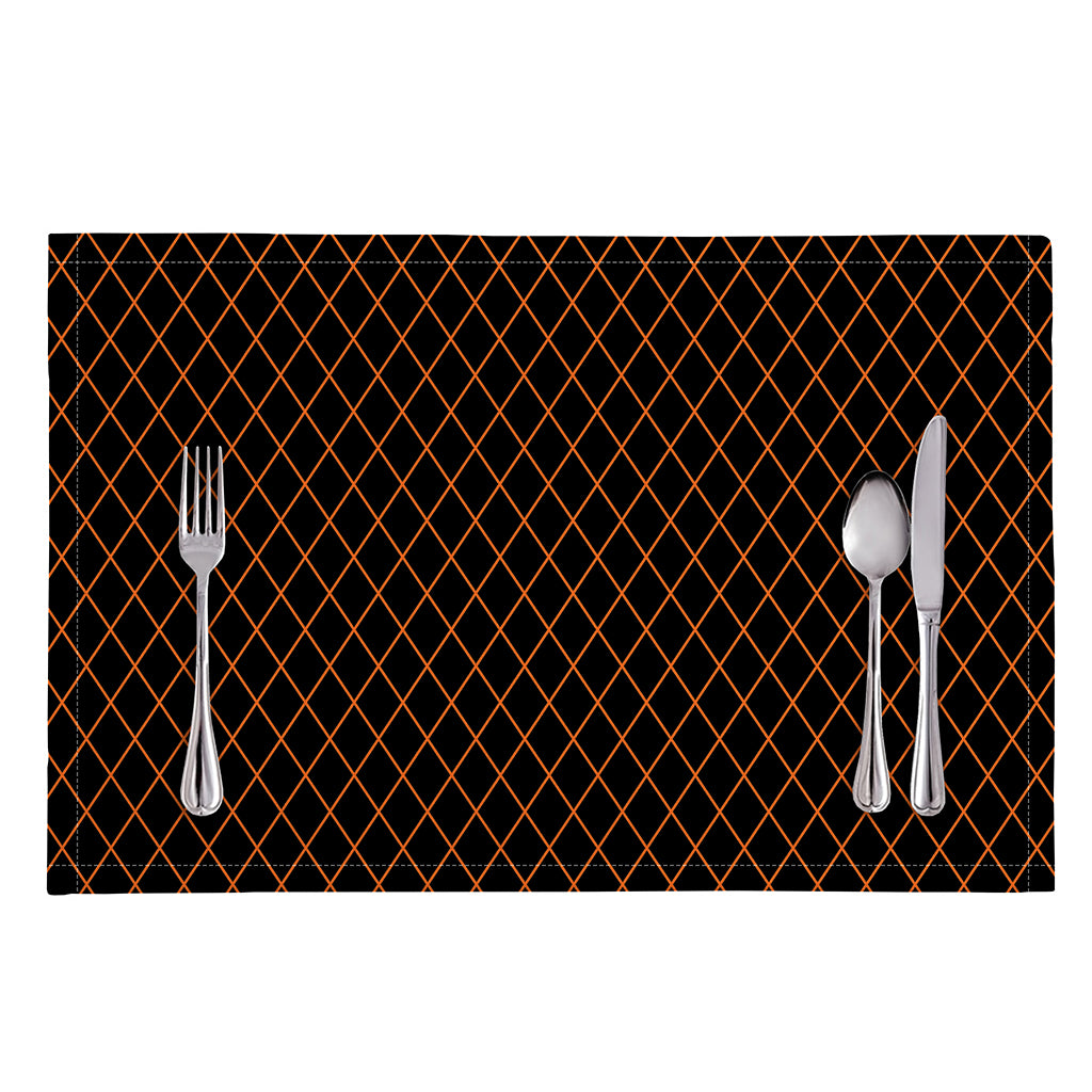 Black And Orange Harlequin Print Placemat