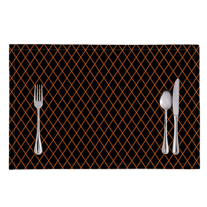 Black And Orange Harlequin Print Placemat