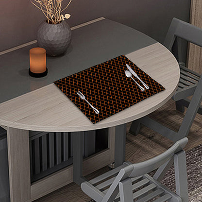 Black And Orange Harlequin Print Placemat