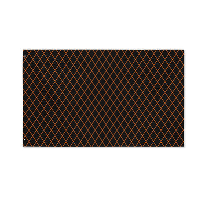 Black And Orange Harlequin Print Polyester Flag