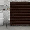 Black And Orange Harlequin Print Polyester Shower Curtain