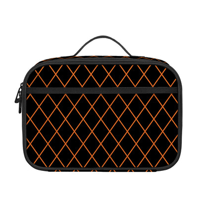 Black And Orange Harlequin Print Portable Lunch Bag
