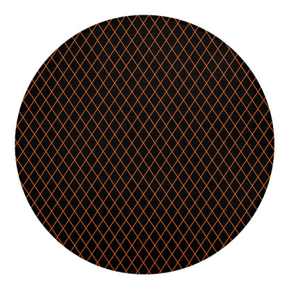 Black And Orange Harlequin Print Round Blanket