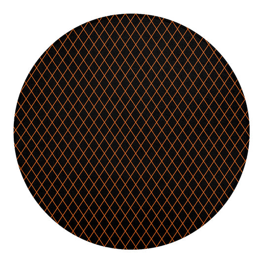 Black And Orange Harlequin Print Round Blanket
