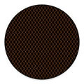 Black And Orange Harlequin Print Round Floor Mat