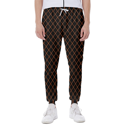 Black And Orange Harlequin Print Scuba Joggers