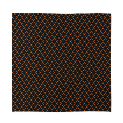 Black And Orange Harlequin Print Silk Bandana
