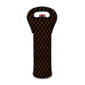 Black And Orange Harlequin Print Single Neoprene Wine Tote