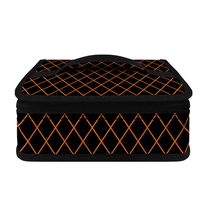 Black And Orange Harlequin Print Small Lunch Bag