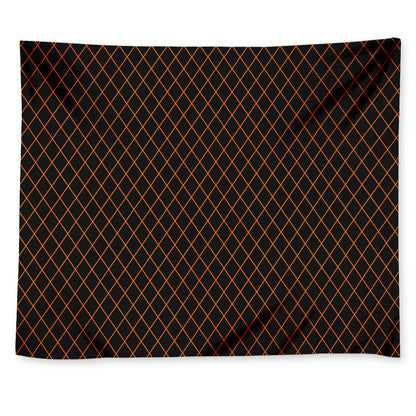 Black And Orange Harlequin Print Tapestry