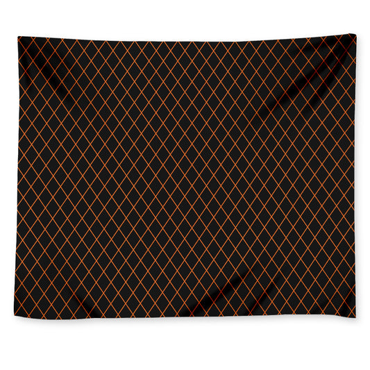Black And Orange Harlequin Print Tapestry