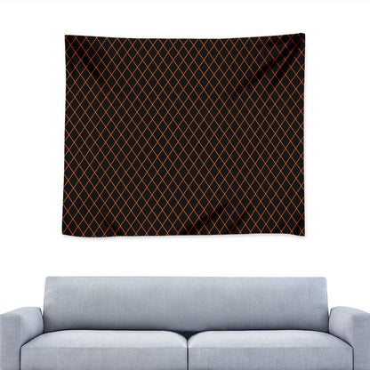 Black And Orange Harlequin Print Tapestry