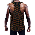 Black And Orange Harlequin Print Training Tank Top