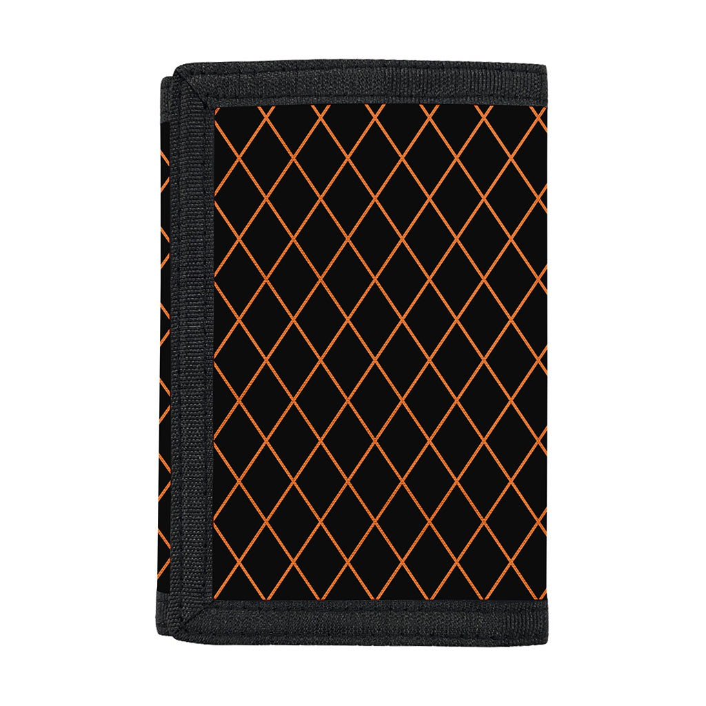 Black And Orange Harlequin Print Trifold Wallet