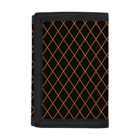 Black And Orange Harlequin Print Trifold Wallet