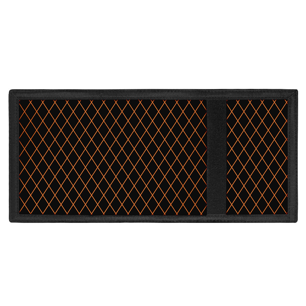 Black And Orange Harlequin Print Trifold Wallet