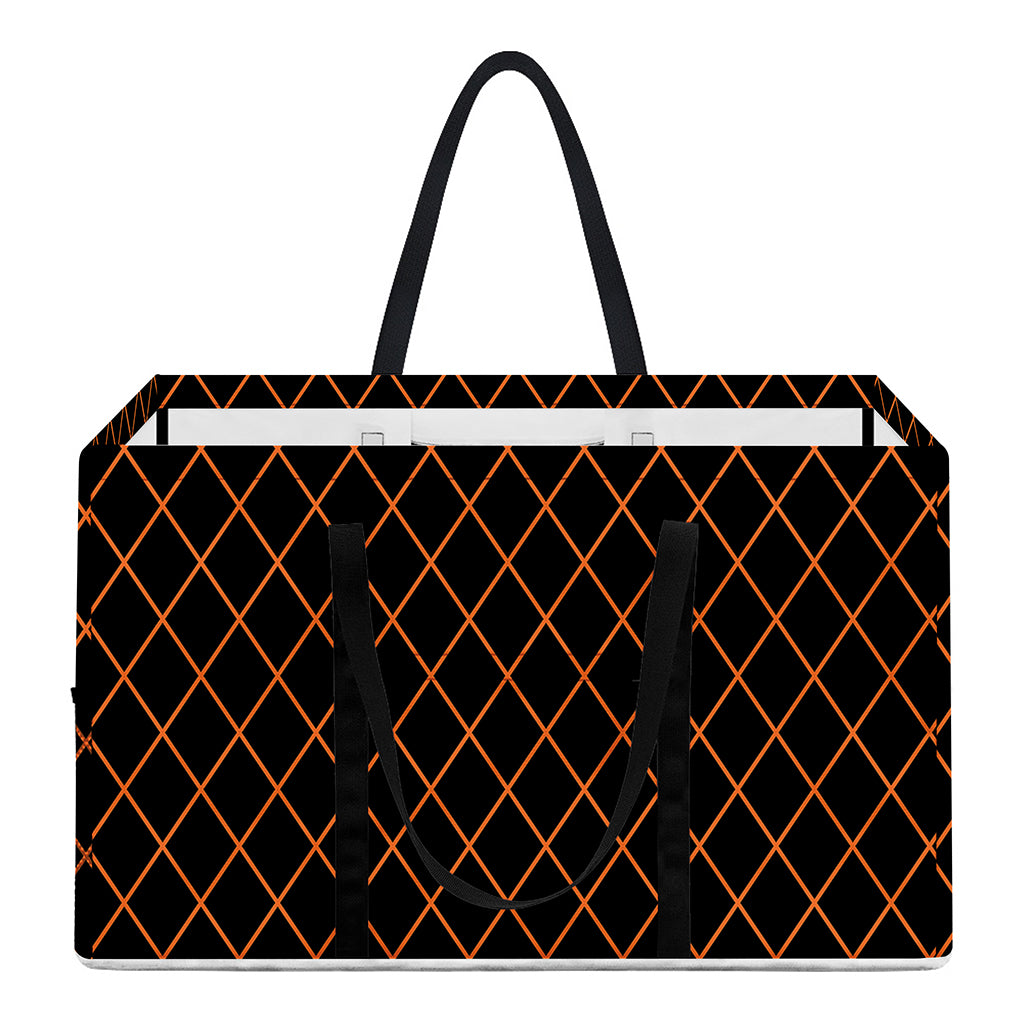 Black And Orange Harlequin Print Utility Tote Bag