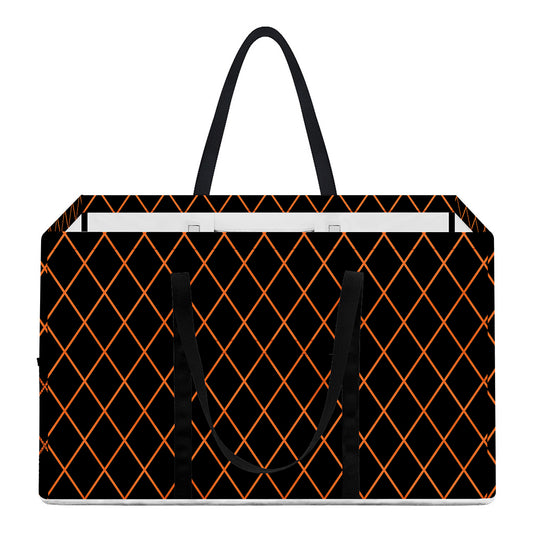 Black And Orange Harlequin Print Utility Tote Bag