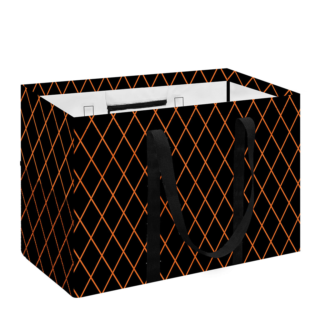 Black And Orange Harlequin Print Utility Tote Bag