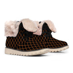Black And Orange Harlequin Print Winter Boots