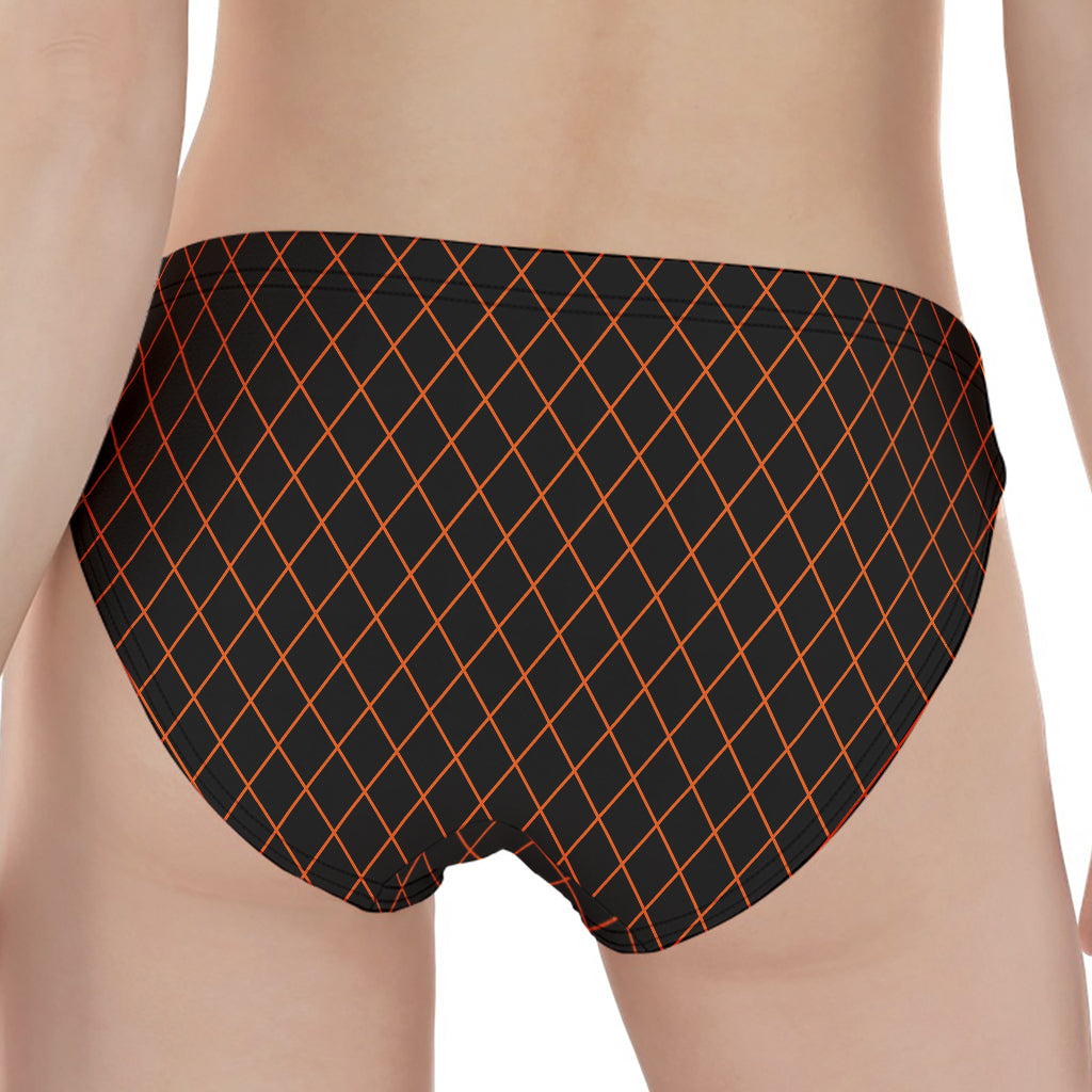 Black And Orange Harlequin Print Women's Panties