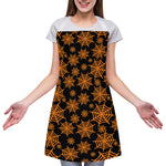 Black And Orange Spider Web Print Adjustable Apron