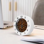 Black And Orange Spider Web Print Alarm Clock