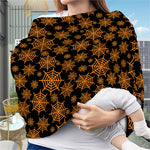 Black And Orange Spider Web Print Baby Seat Cover