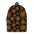 Black And Orange Spider Web Print School Backpack