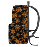 Black And Orange Spider Web Print Backpack