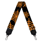 Black And Orange Spider Web Print Bag Strap