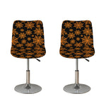 Black And Orange Spider Web Print Bar Stool Covers