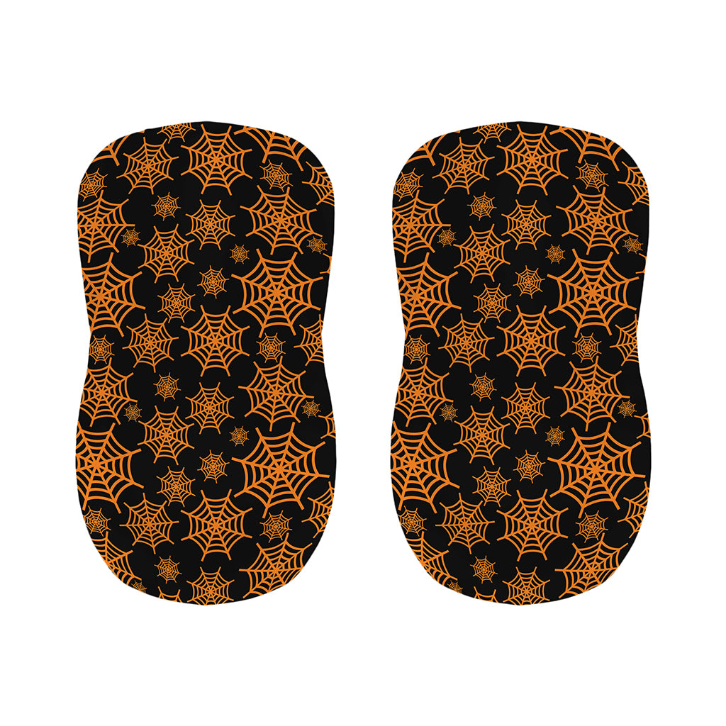 Black And Orange Spider Web Print Bar Stool Covers