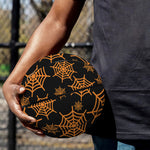Black And Orange Spider Web Print Basketball