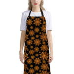 Black And Orange Spider Web Print Bib Apron With Pocket