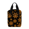 Black And Orange Spider Web Print Bible Tote Bag